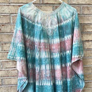 Plus Size Vintage Tie Died African Kaftan